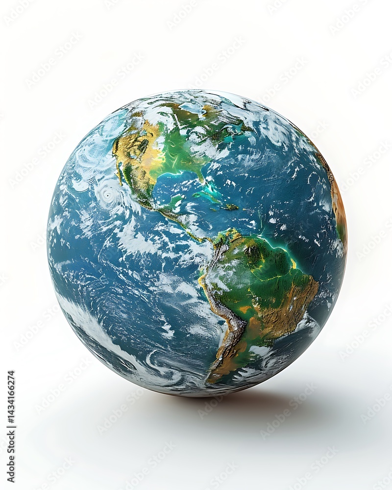 Fototapeta premium Realistic texture planet Earth model high resolution picture
