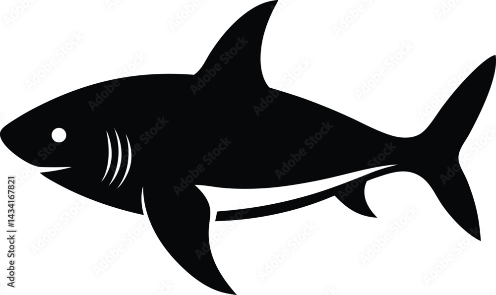 Obraz premium vector illustration of a shark