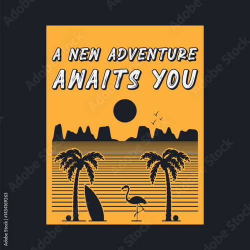 Summer time, summer vacation poster design