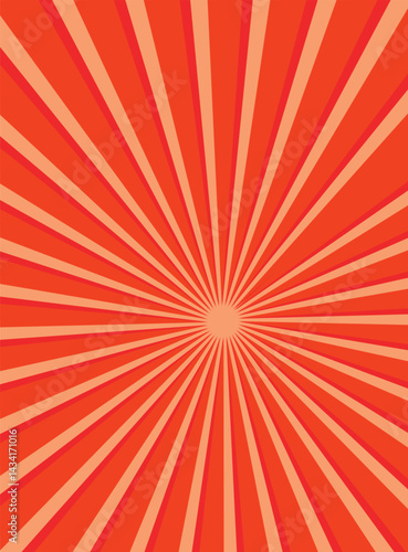 Sunlight narrow vertical abstract background. Powder dark red color burst background. Sun beam ray sunburst pattern background. Retro bright backdrop.