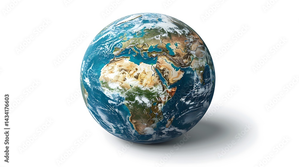 Fototapeta premium 3D global map physical terrain high resolution picture