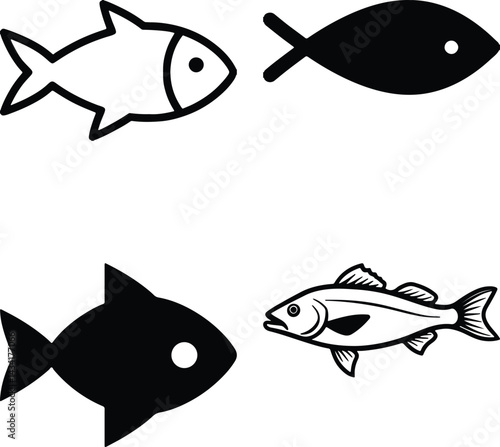 Fish Bundel simple icon. Vector ICON all icon Viktor	