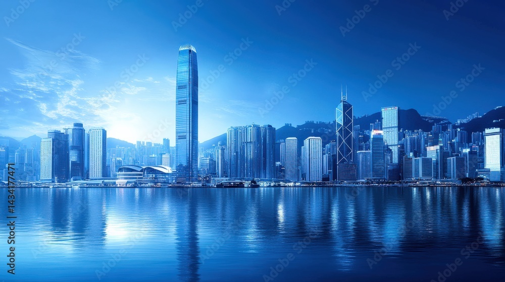 Obraz premium Hong Kong Skyline at Sunrise