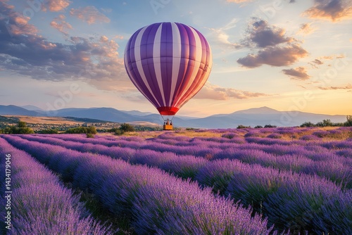 Lavender balloon. AI generated illustration.