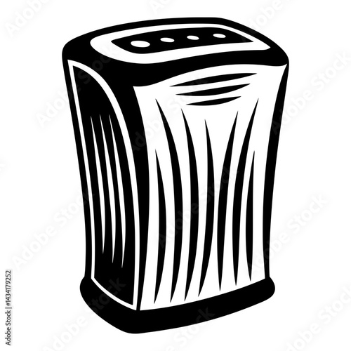 Stylized monochrome illustration of a salt shaker or pepper shaker image