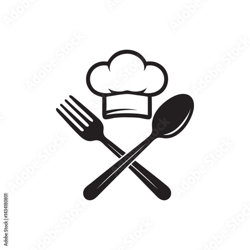 spoon and fork and chef logo