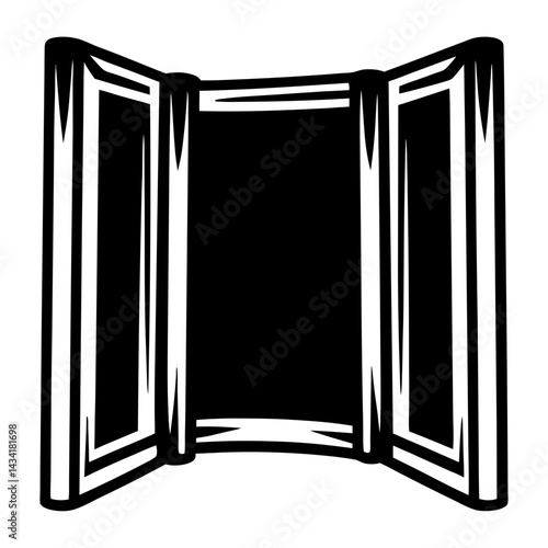 Folding screen vector illustration, a versatile partition for privacy and decor