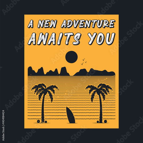 Summer time, summer vacation poster design