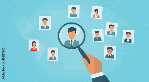 vector Finding the Perfect Candidate: Recruitment Process