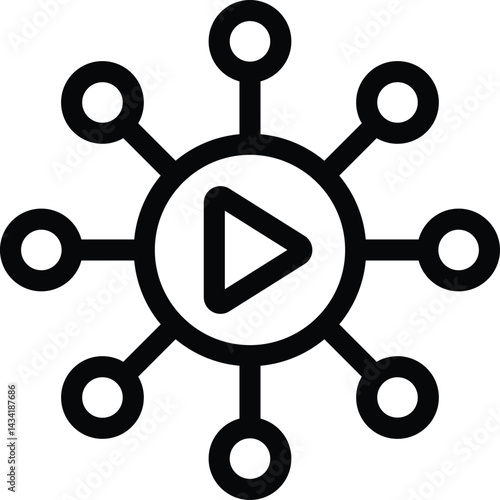 Video Sharing and Content Distribution Network Icon