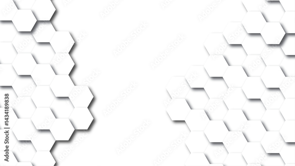 Obraz premium Abstract white 3d hexagon light creative digital concept vector surface tile and mosaic background . multicolor hexagon geometric honeycomb texture background. creative decorative element fabric .