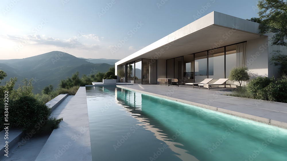 Fototapeta premium Modern villa with pool