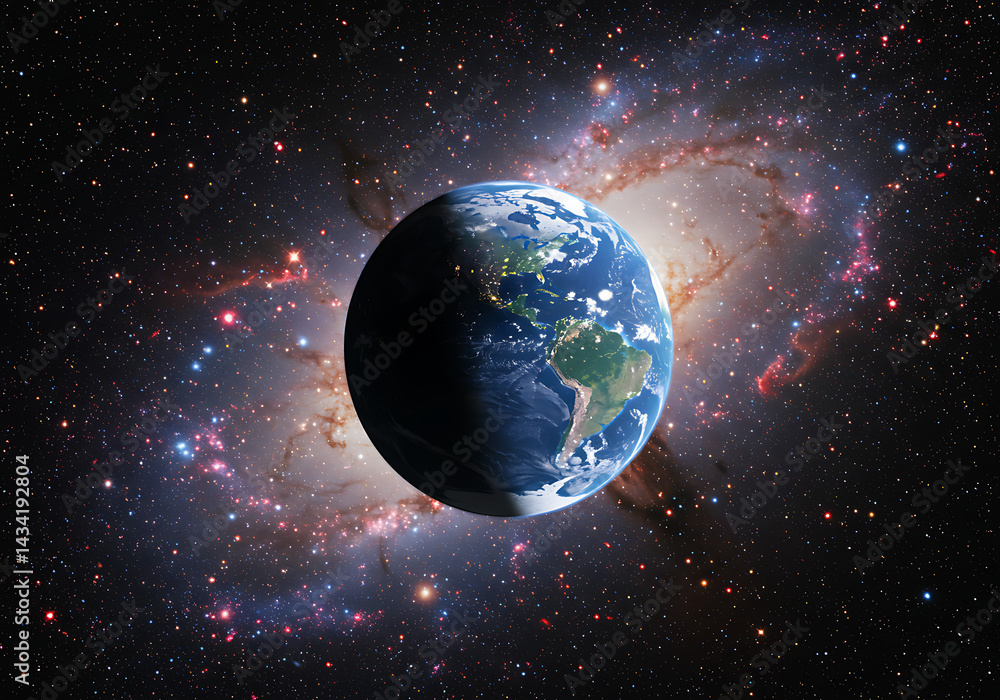 Fototapeta premium Stunning Earth in Space: Galaxy Background Image