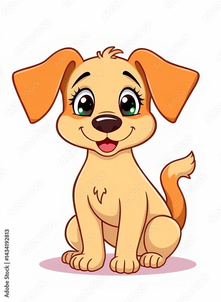 Fototapeta premium Adorable Puppy Sitting and Looking to the Left