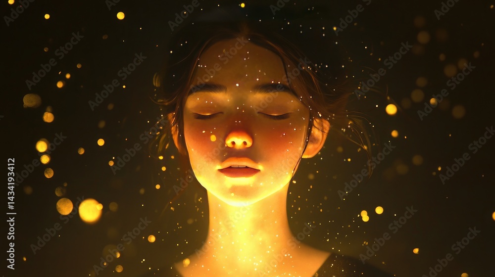 Radiant Floating Fairy Dust with Golden Sparkling Particles Glowing Softly Radiant Floating Fairy Dust with Golden Sparkling Particles Glowing Softly