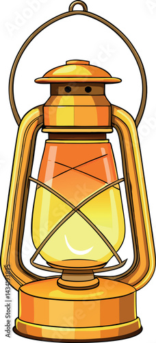 High-Definition Vintage Oil Lantern Vector Illustration – Retro Kerosene Lamp Clipart for Timeless Antique Decor & Nostalgic Design Projects