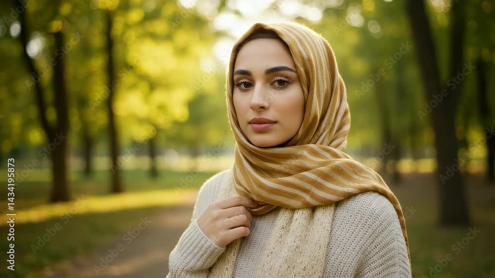 Portrait of a Serene Woman in a Park Portrait of a Serene Woman in a Park