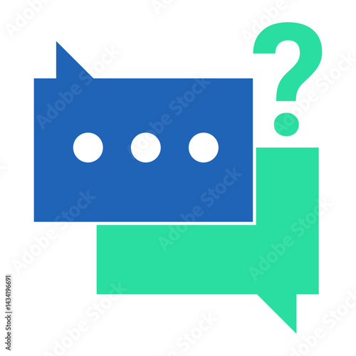 Chat Support with Question. Chat bubble with question mark for inquiry-based customer assistance