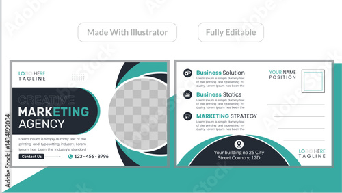 Corporate postcard or business card design template