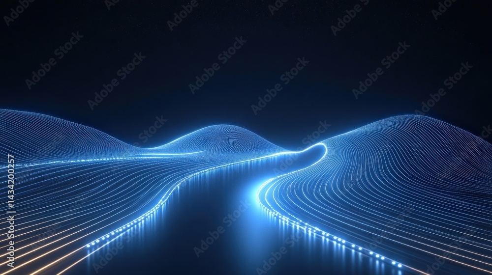 Abstract Digital Wave Linescape Abstract Digital Wave Linescape