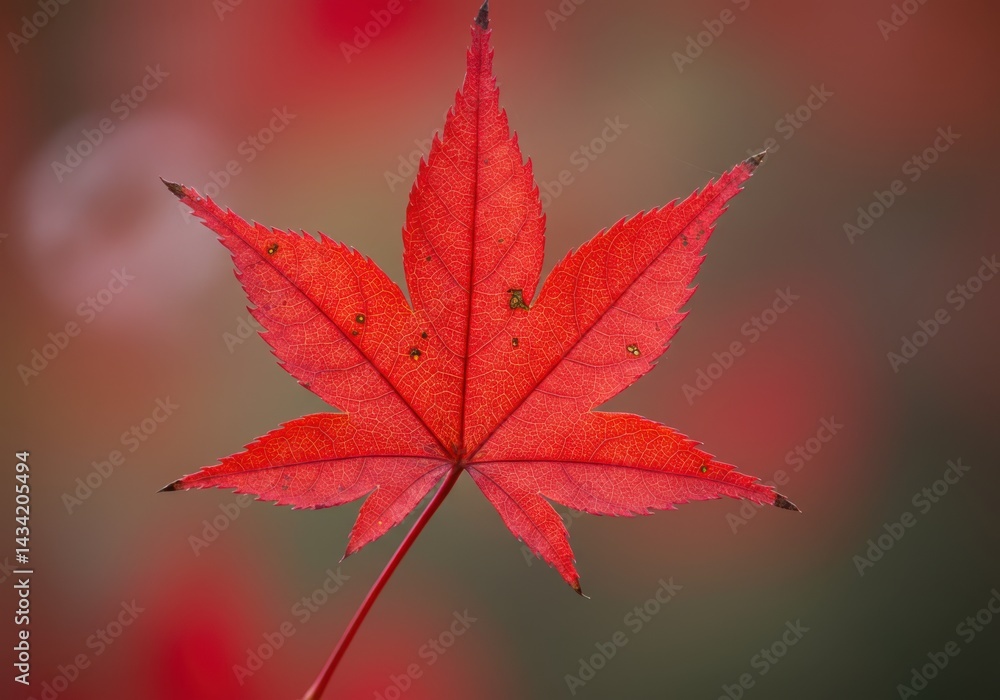 A red maple leaf in autumn isolated A red maple leaf in autumn isolated