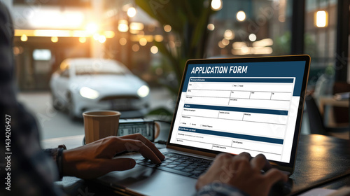 Online application form for brisk registration on the internet website