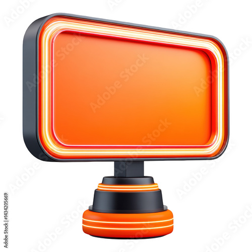 3D Cartoon Illustration of a Dynamic LED Billboards Eye-Catching Urban Advertising Solutions, Isolated on Transparent Background