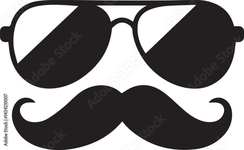  Cool Mustache and Sunglasses Icon