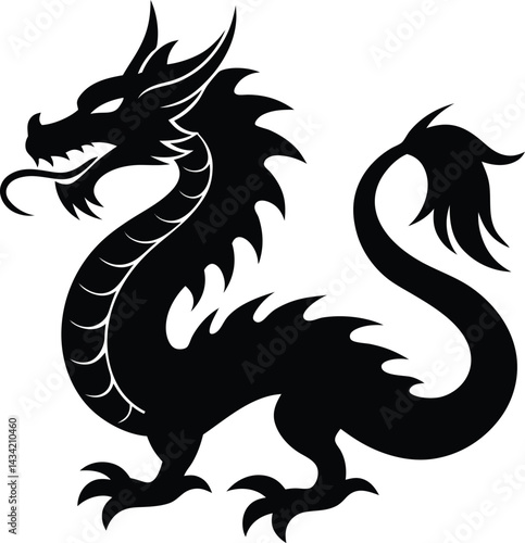 Wallpaper Mural black and white dragon Torontodigital.ca