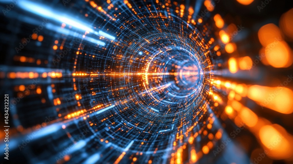 Obraz premium Abstract Digital Tunnel Visualization