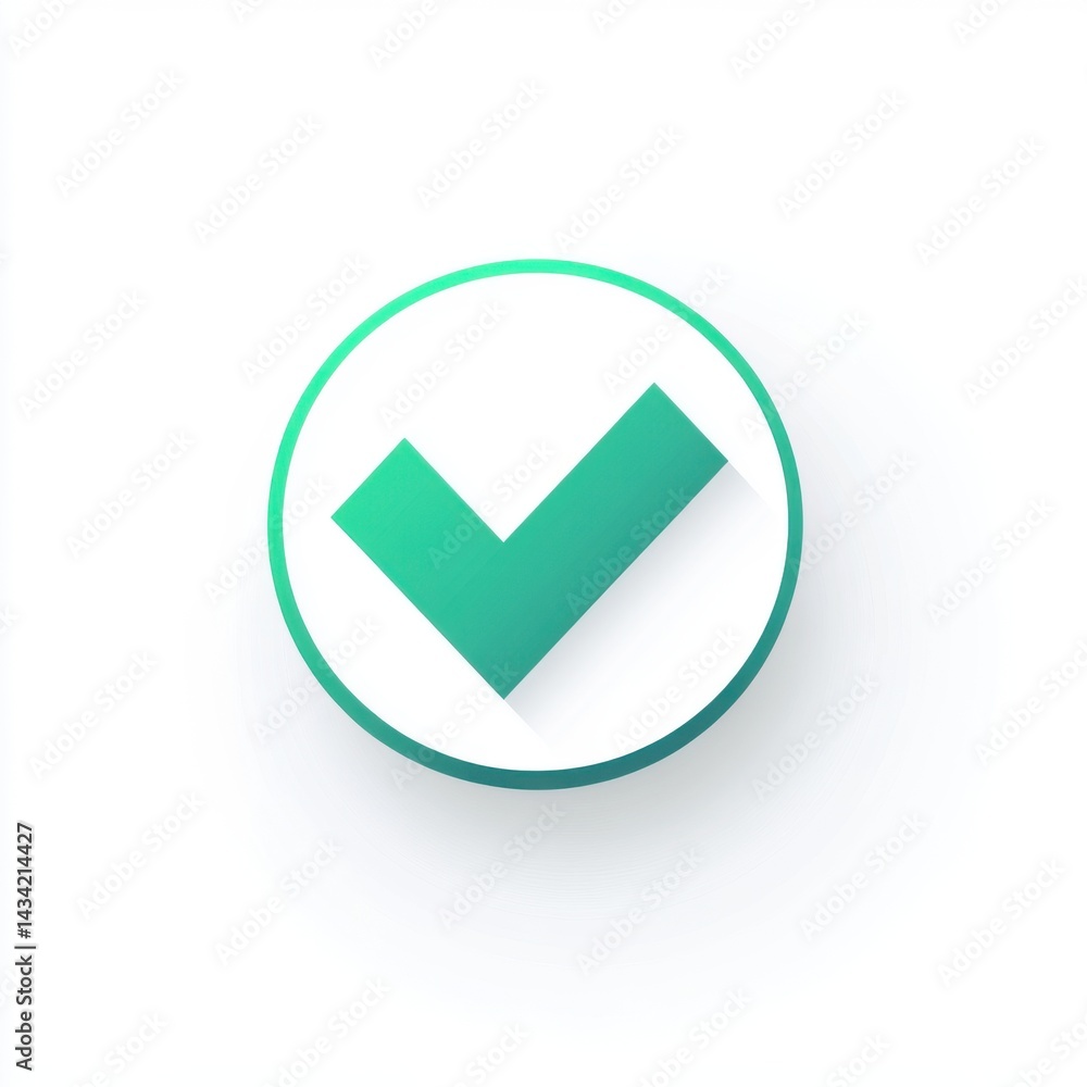 A green checkmark inside a white circle with a subtle shadow A green checkmark inside a white circle with a subtle shadow