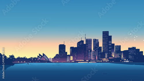 Australia Skyline at Sunset