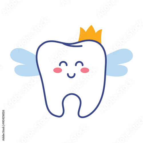 Tooth Fairy character vector cartoon Illustration.