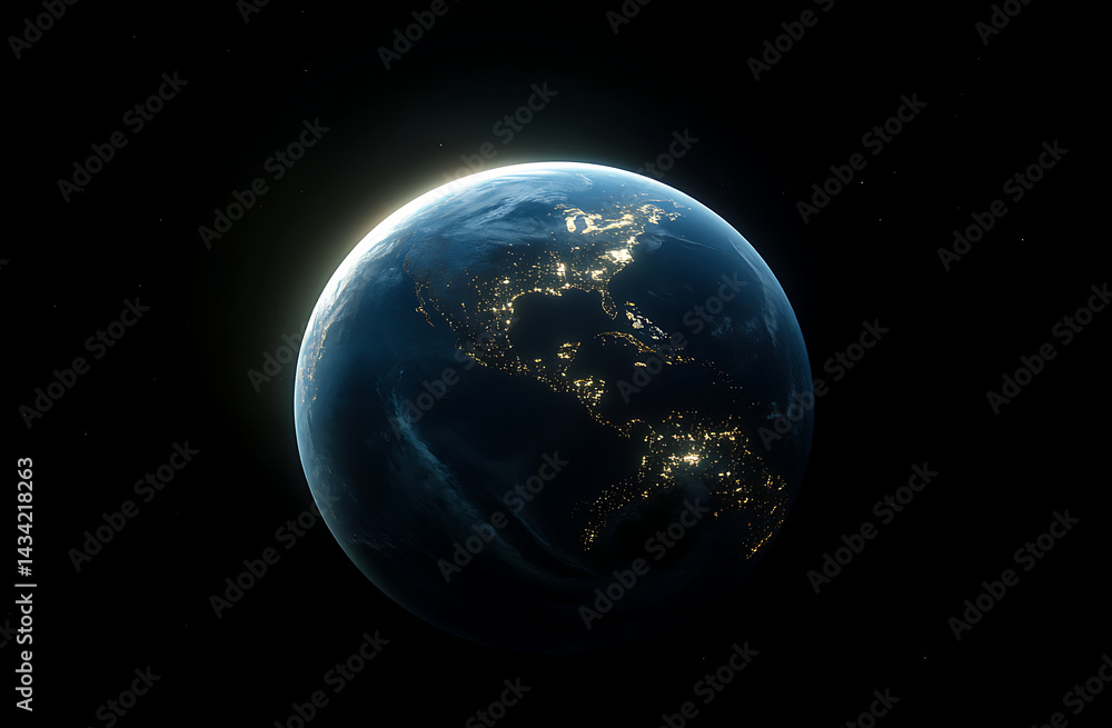 Earth from space, the lights of cities on the Earth's surface, a dark sky, hyper-realistic, cinematic, epic. Earth from space, the lights of cities on the Earth's surface, a dark sky, hyper-realistic, cinematic, epic.