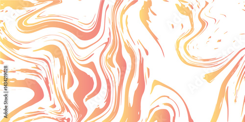 Gold and white mixing oil paint texture. Colorful acrylic seamless marble pattern with a transparent background. Orange Liquefy wallpaper art design and digital marbled texture. White Repeat Liquid