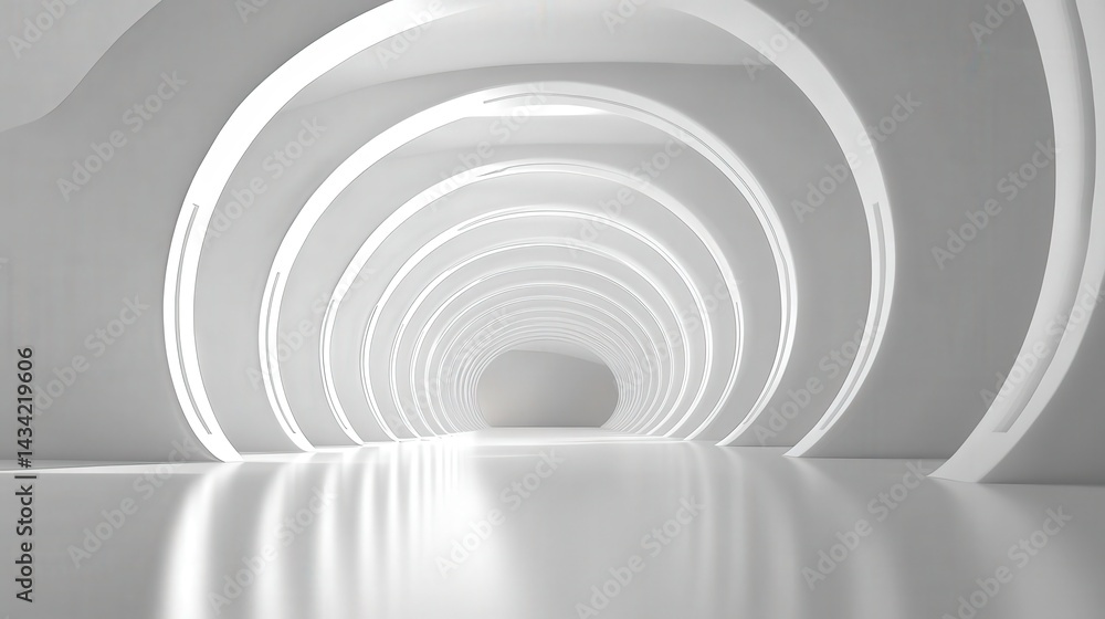 Fototapeta premium Abstract Architectural White Tunnel