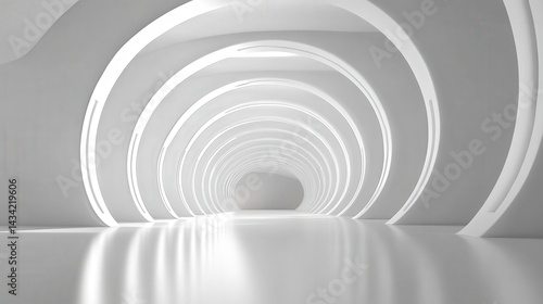 Fototapeta Naklejka Na Ścianę i Meble -  Abstract Architectural White Tunnel