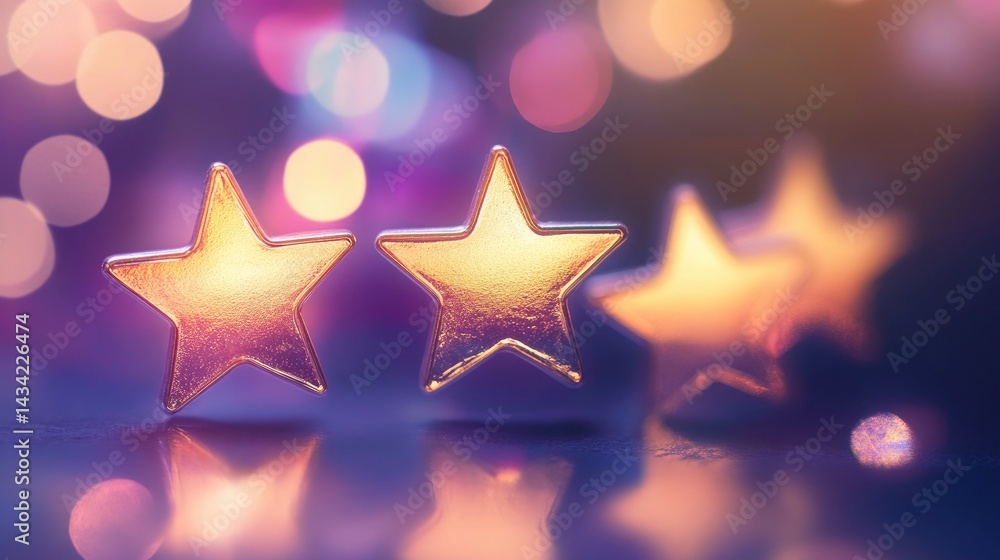 Customer Rating Concept Glowing 5-Star Feedback Interface Customer Rating Concept Glowing 5-Star Feedback Interface