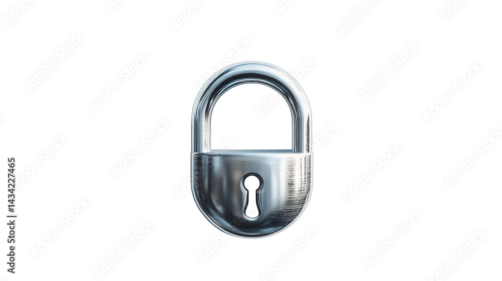 High-resolution image of a single scan lock, centered on white background with no other objects --ar 16:9 High-resolution image of a single scan lock, centered on white background with no other objects --ar 16:9