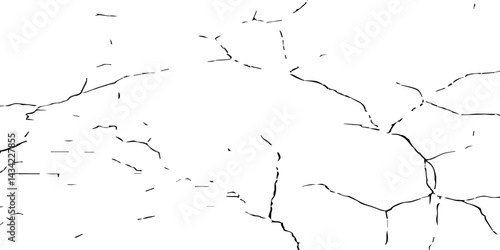 Transparent Background Vector Texture of Grunge Cracks and Fractured Earth – Realistic Dry Soil Pattern with Rough Distressed Overlay for Creative Use
