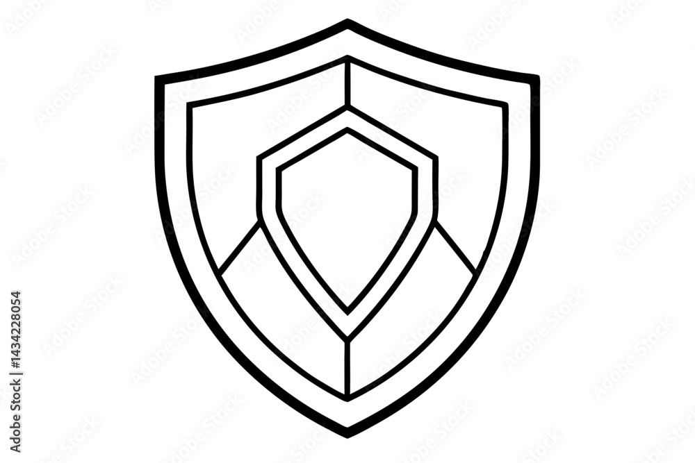 A silver shield with swords is a vector icon symbolizing security and protection as a shiny metal guard emblem A silver shield with swords is a vector icon symbolizing security and protection as a shiny metal guard emblem