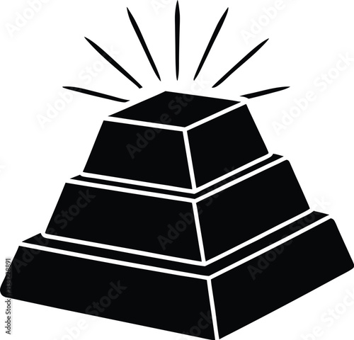 3d render of a black and white icon on a white background