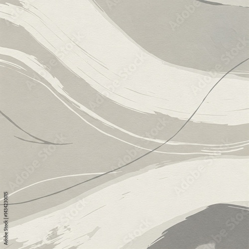 Japandi Style Wallpaper Watercolor Brushstroke Soft Grey Beige Off-White