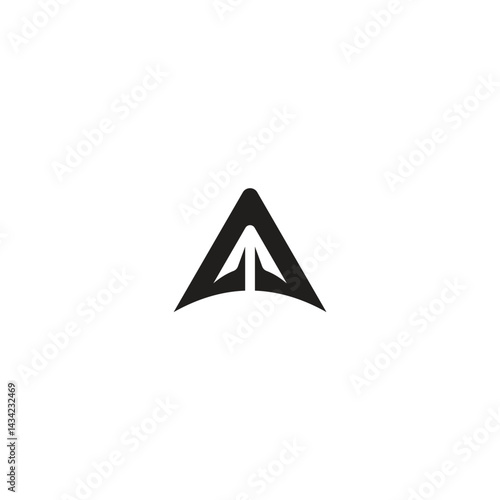 A LETTER Rocket logo design Stock Vector, Rocket logo Design Illustration , Rocket logo or triangular  rocket company vector icon.