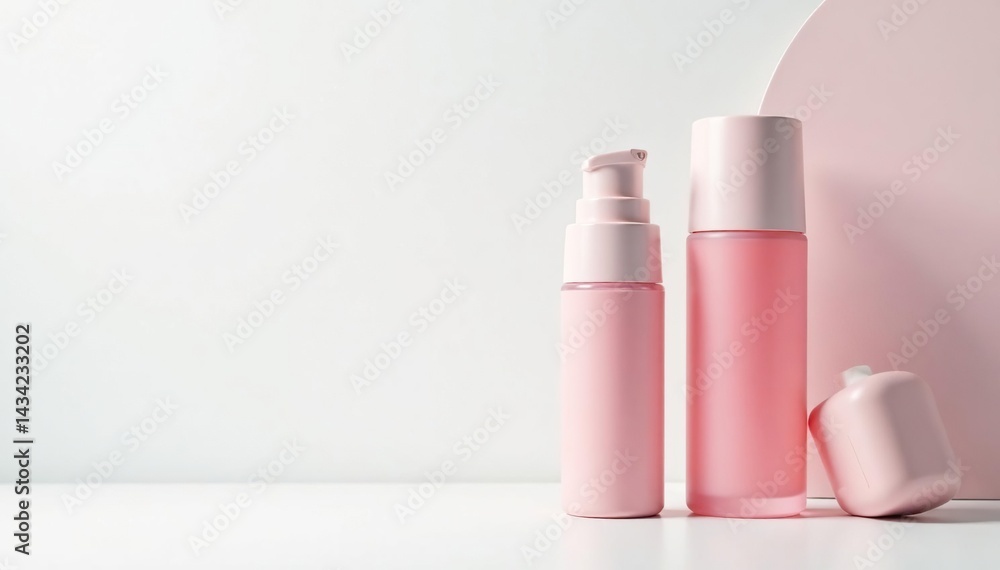 Clean, minimalist white backdrop showcasing beauty product, object, design, white Clean, minimalist white backdrop showcasing beauty product, object, design, white