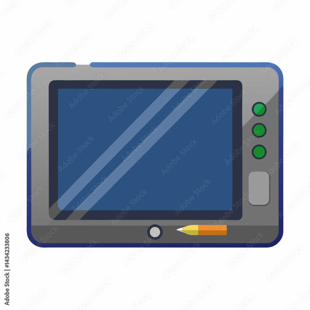 Stylized Graphics Tablet With Pen Illustration Perfect For Creative Projects And Designs Stylized Graphics Tablet With Pen Illustration Perfect For Creative Projects And Designs