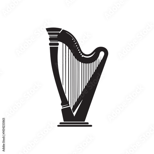 harp on white background