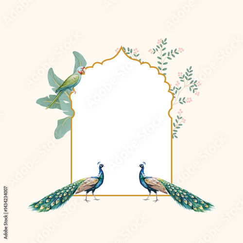 Mughal wedding invitation monogram design. Mughal Wedding Monogram Design.