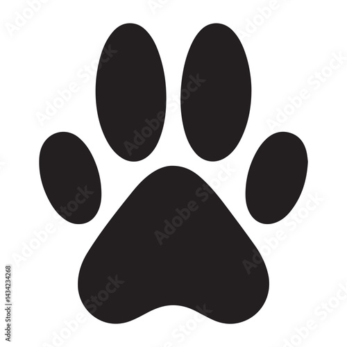 Paw Print Icon Flat Line Art