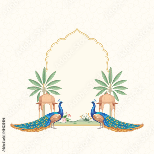 Mughal wedding invitation monogram design. Mughal Wedding Monogram Design.
